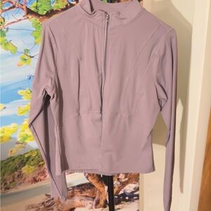 Fashion Nova Lavender Zip-Up Sweatshirt
